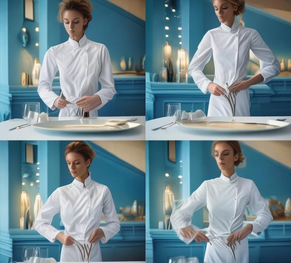 蓝海酒店服务员礼仪展示，细节中的服务艺术与专业风采