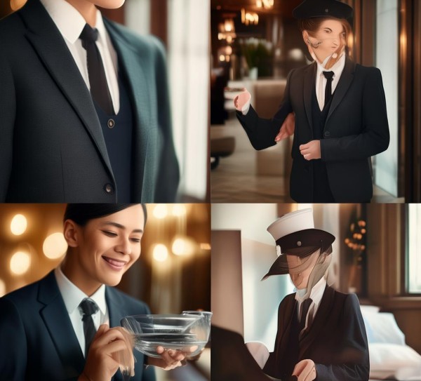 酒店服务行业礼仪展示图，规范细节，传递专业温度——解析礼仪标准与顾客体验的桥梁