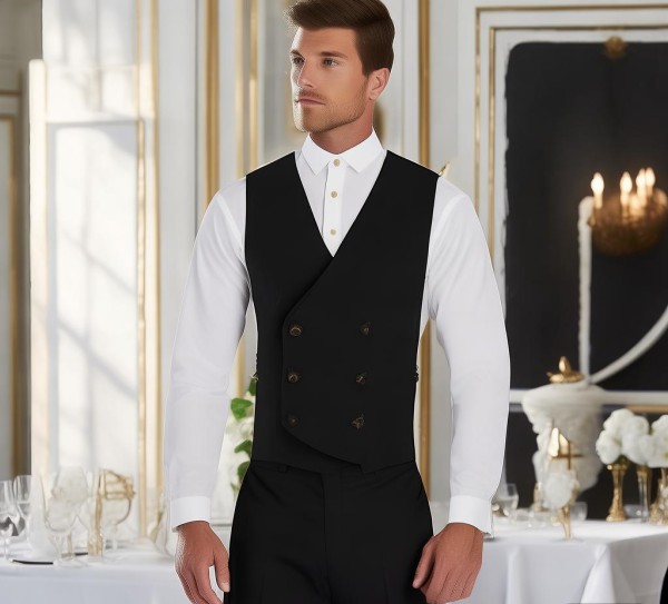 酒店餐饮男长袖服务员工作服，专业形象与舒适体验的完美结合